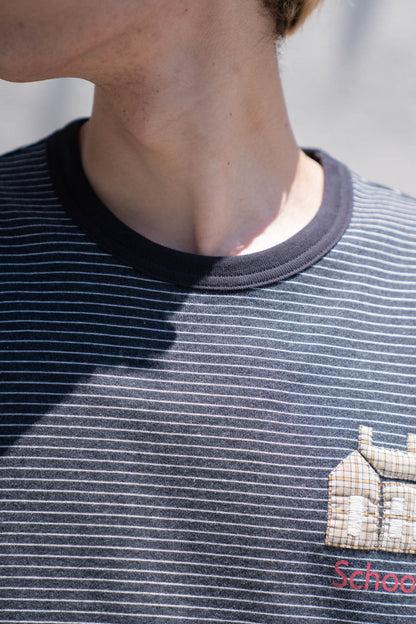 Hand-Embroidered Stripe T-Shirt