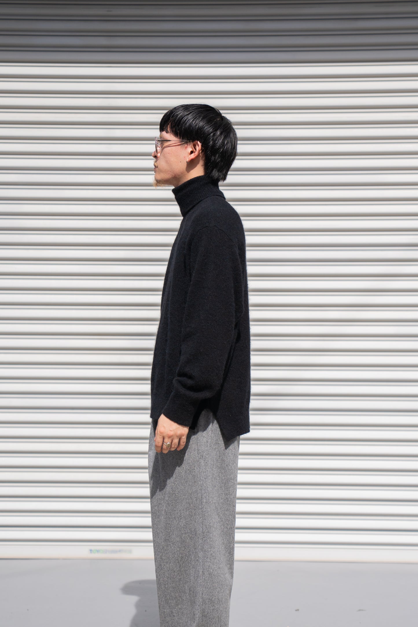 WOOL/ALPACA KNIT LOOSE TURTLE NECK PO(ST.1295)