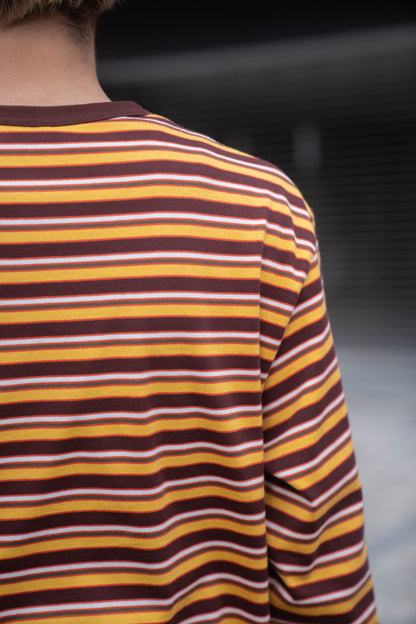 Hand-Embroidered Stripe Long Sleeve T-Shirt