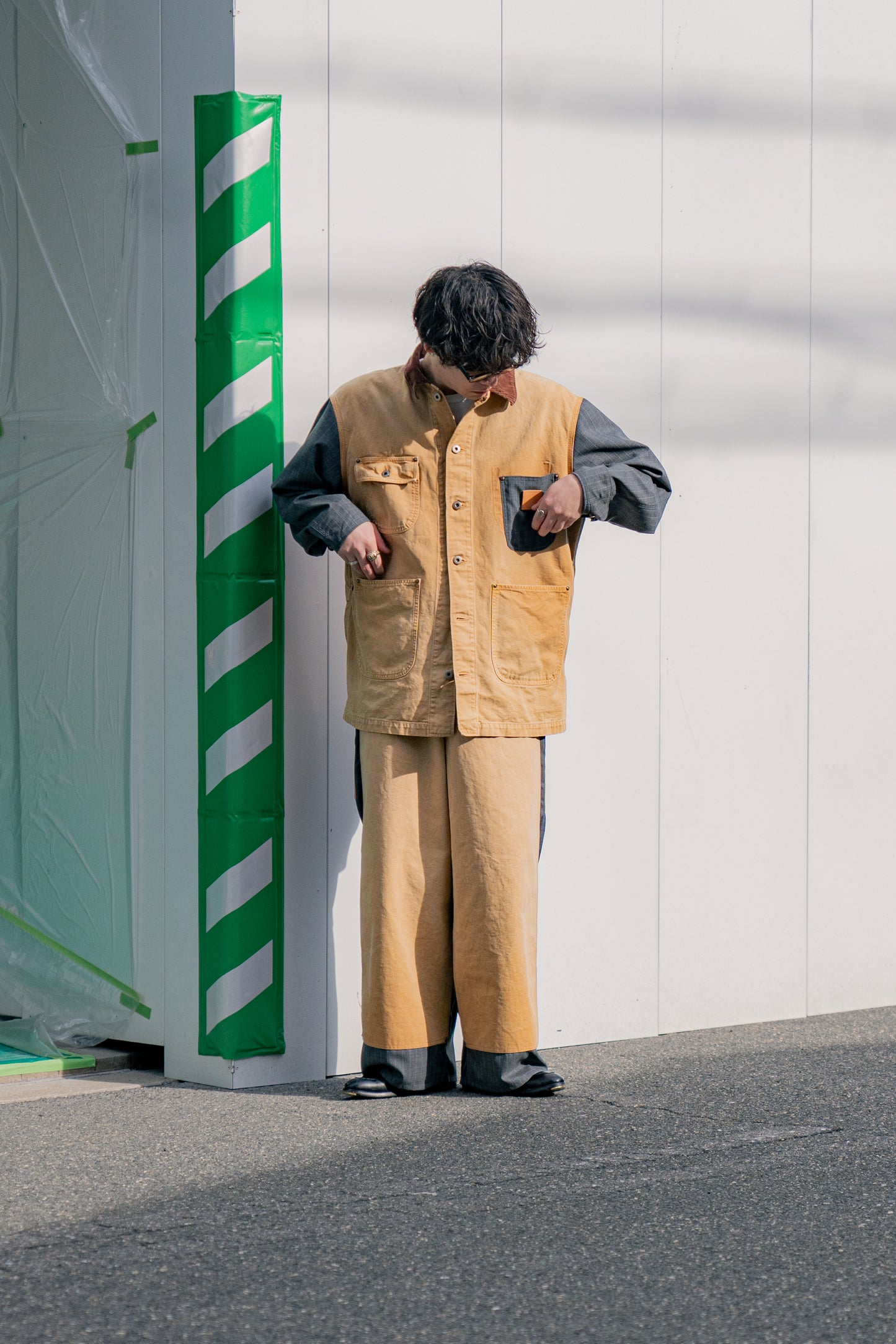 Vintage-effect work pants