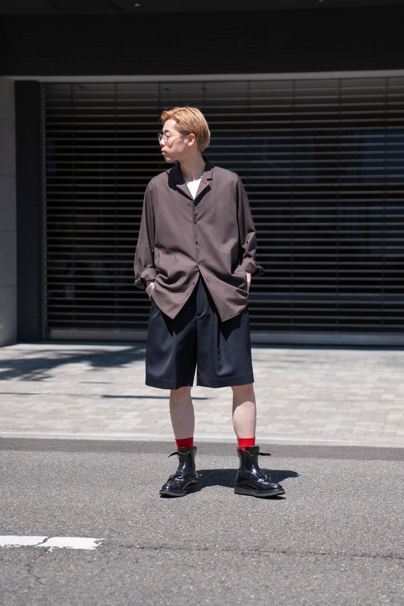 WOOL KERSEY WIDE EASY SHORT TROUSERS(ST.1436) | ショートパンツ