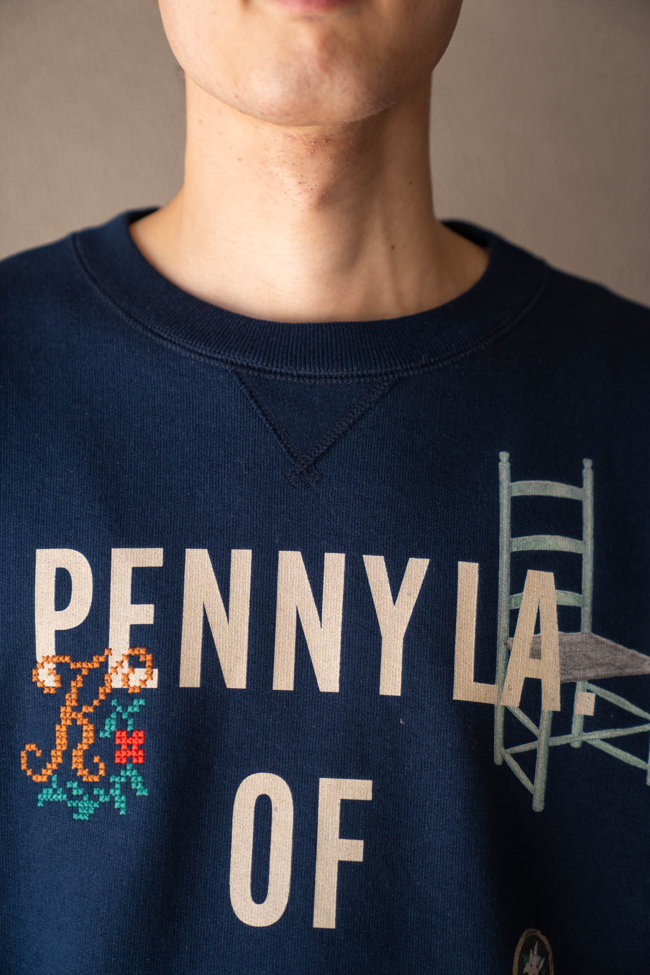 Hand-stitched sweatshirt