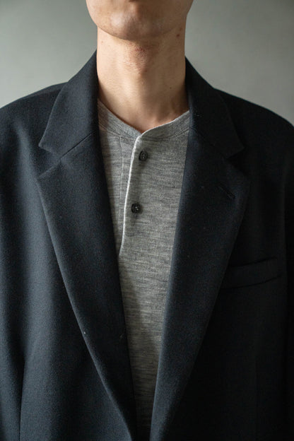 WOOL FLANNEL OVERSIZED SINGLE BREASTED JACKET(ST.1593)