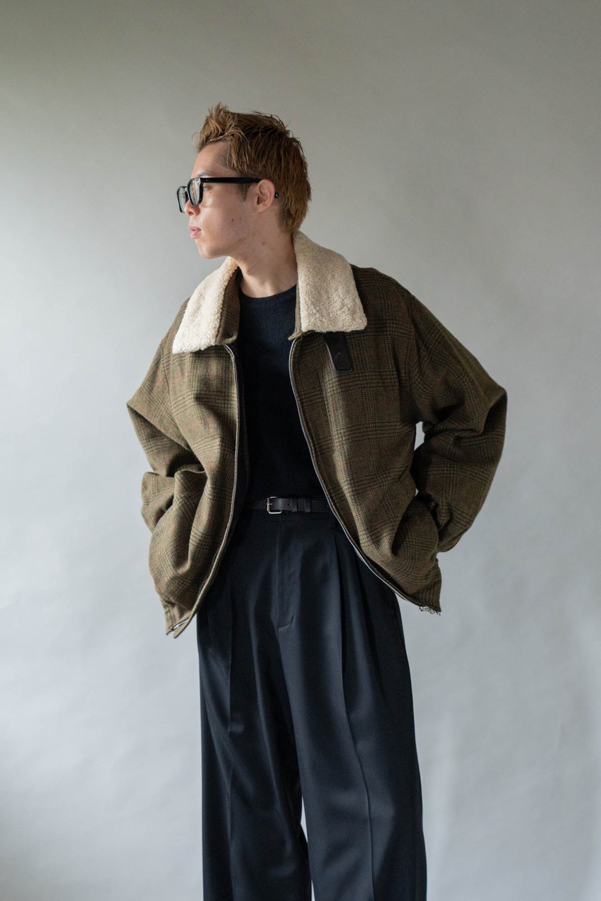 DETATCHABLE COLLAR BRITISH TWEED JACKET(ST.1577)