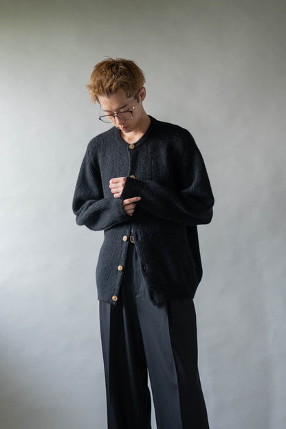 CREW-NECK KNIT CARDIGAN