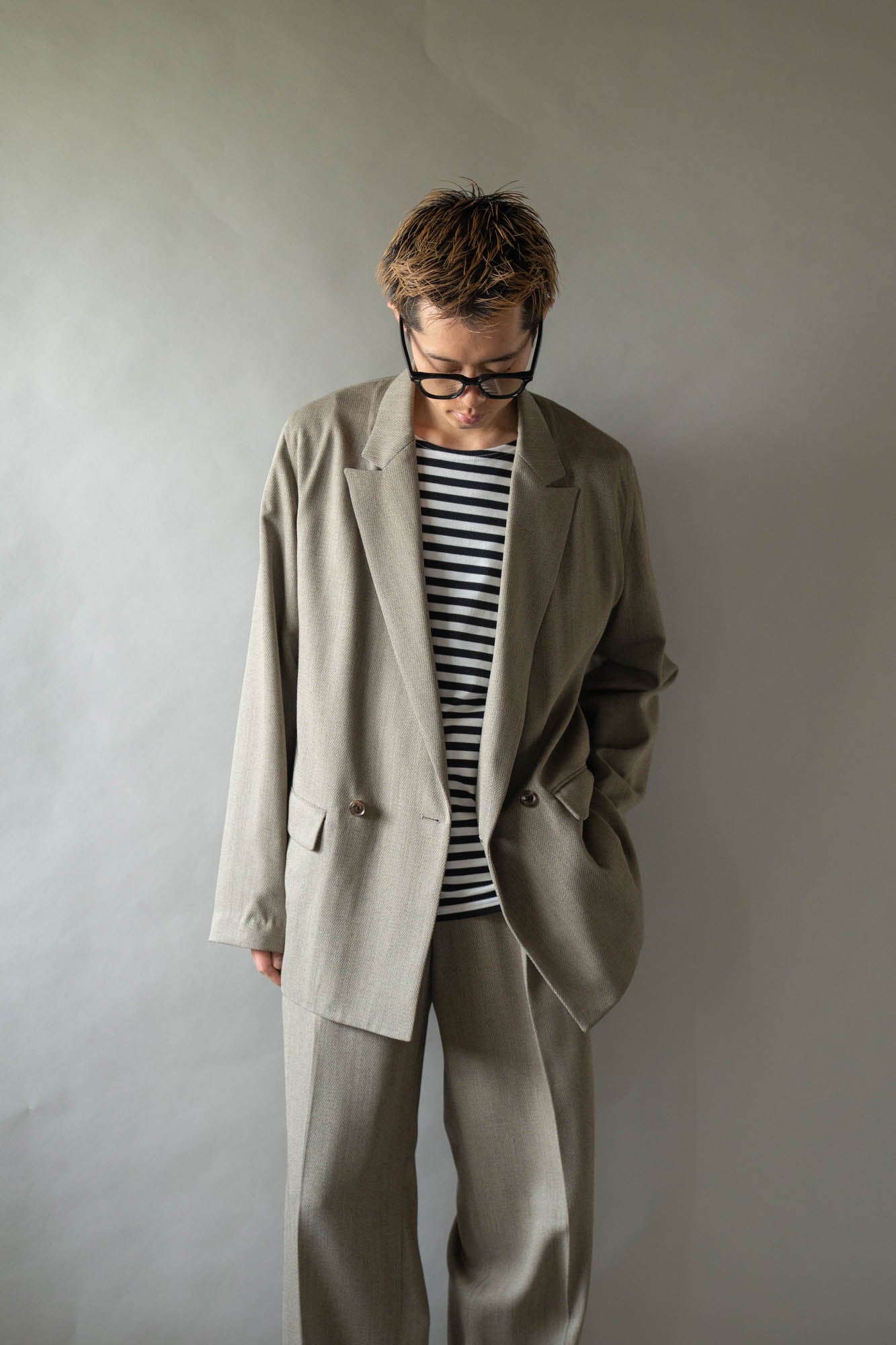 DOUBLE-BREASTED RELAX SHOULDER JACKET