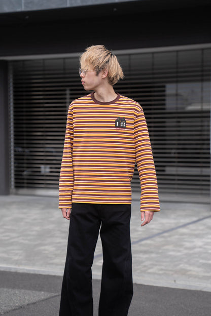 Hand-Embroidered Stripe Long Sleeve T-Shirt