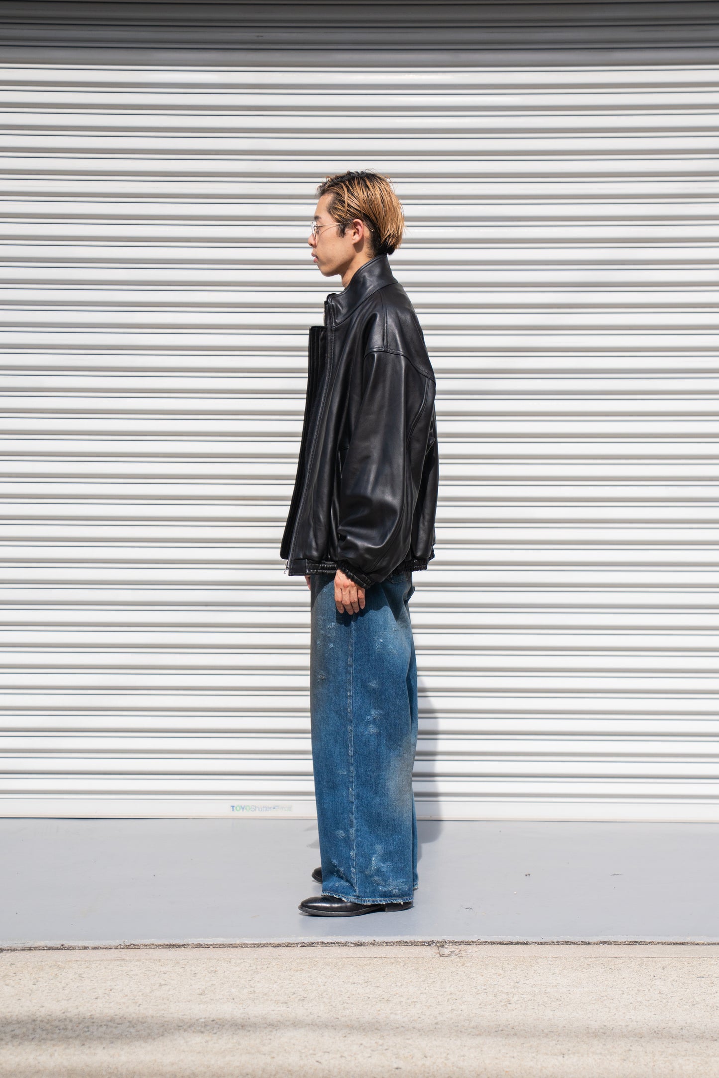 SHEEP LEATHER STAND COLLAR JACKET(ST.1220)