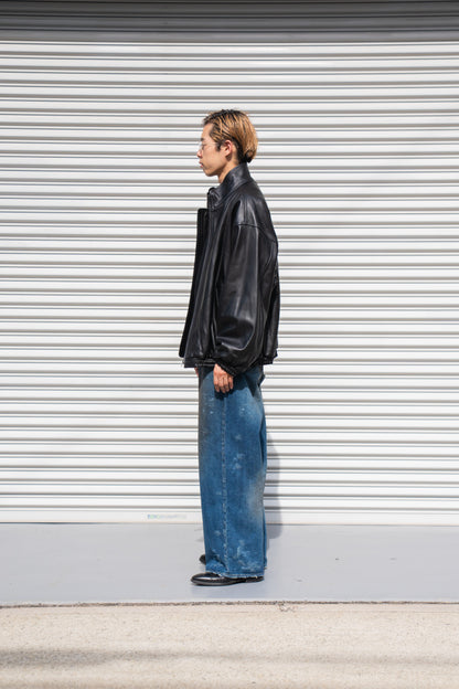 SHEEP LEATHER STAND COLLAR JACKET(ST.1220)