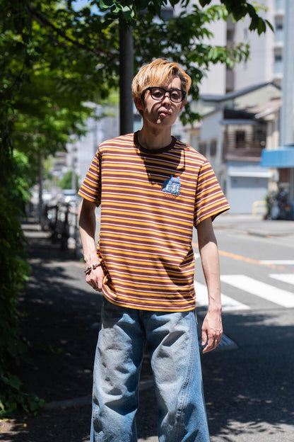Hand-Embroidered Stripe T-Shirt