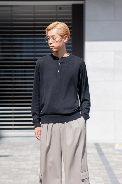 SILK HENLEY NECK PULL OVER / SLPO