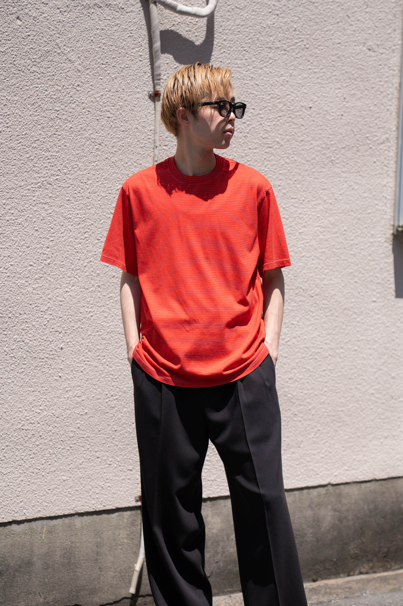 GARMENT DYED BORDER T-SHIRT