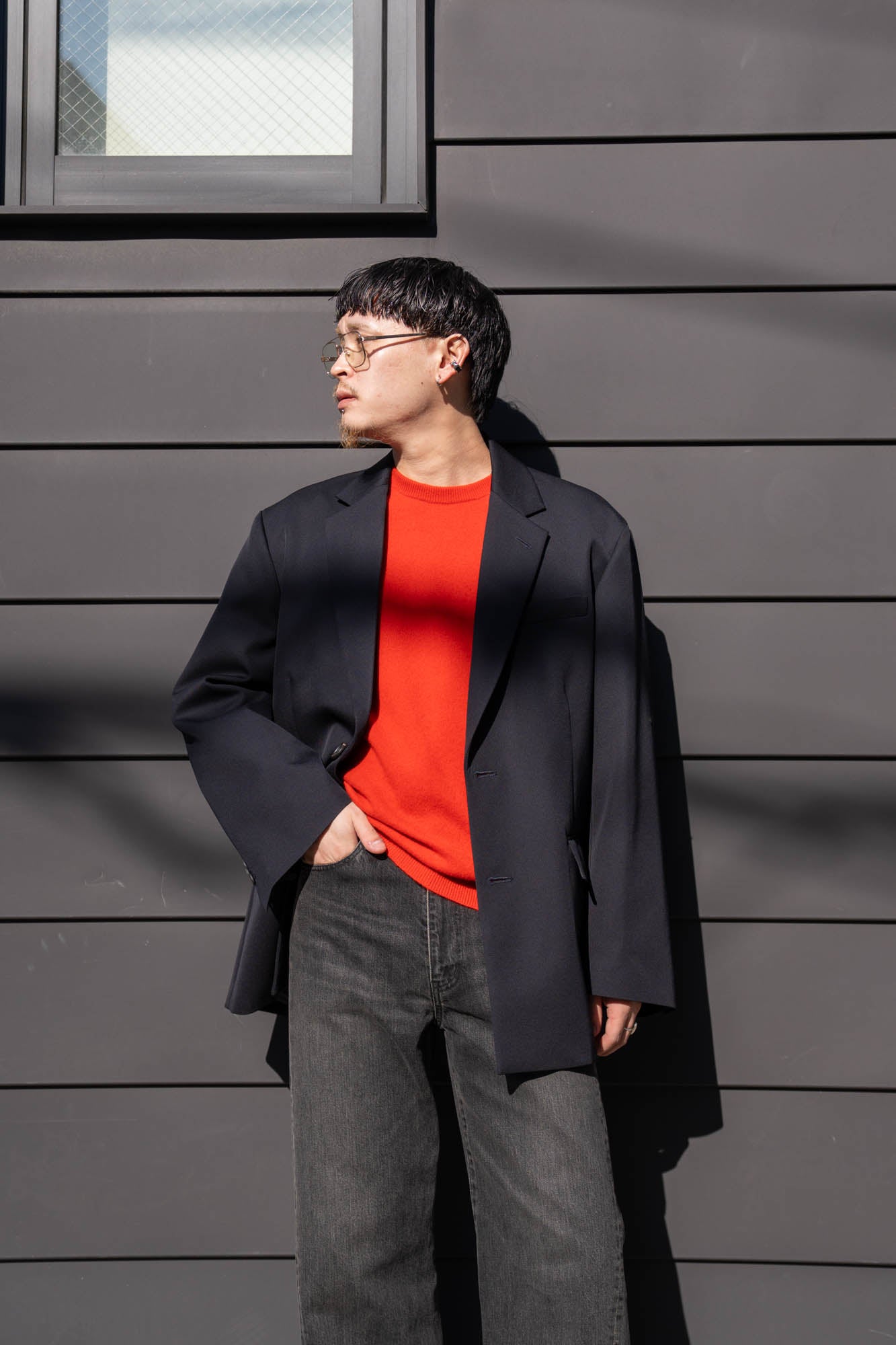 WOOL KERSEY OVERSIZED SINGLE BREASTED JACKET(ST.1413) | ジャケット