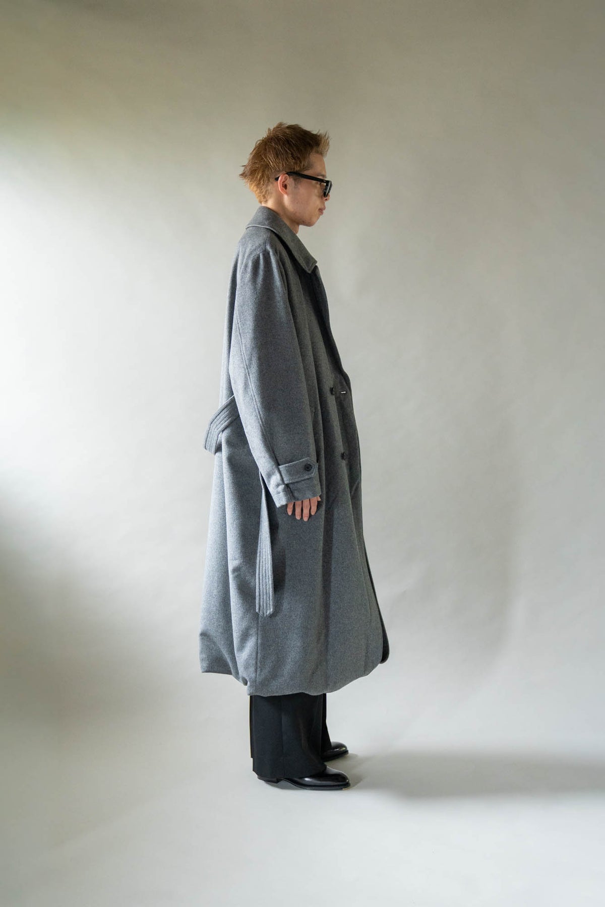 WOOL CASHMERE LAYERED COMBINATION COAT(ST.1539)