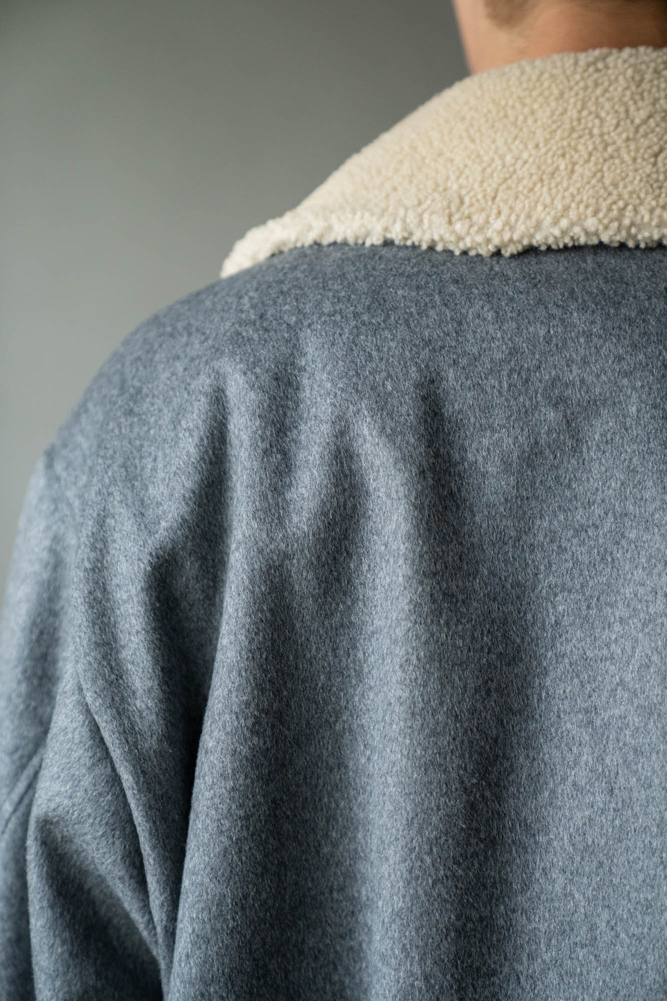 MOUTON COLLAR WOOL CASHMERE PADDED JACKET(ST.1546)