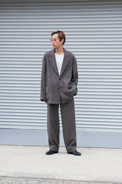 WOOL/CASHMERE FLEECE SINGLE BREASTED JACKET(ST.1268)