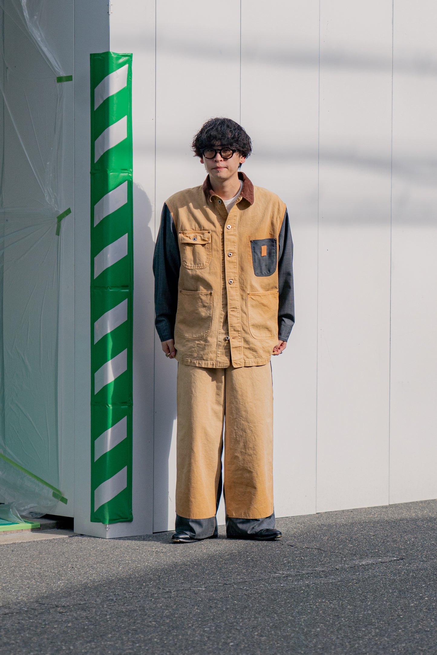 Vintage-effect work pants