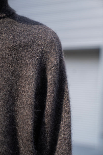 WOOL/ALPACA KNIT LOOSE TURTLE NECK PO(ST.1295)