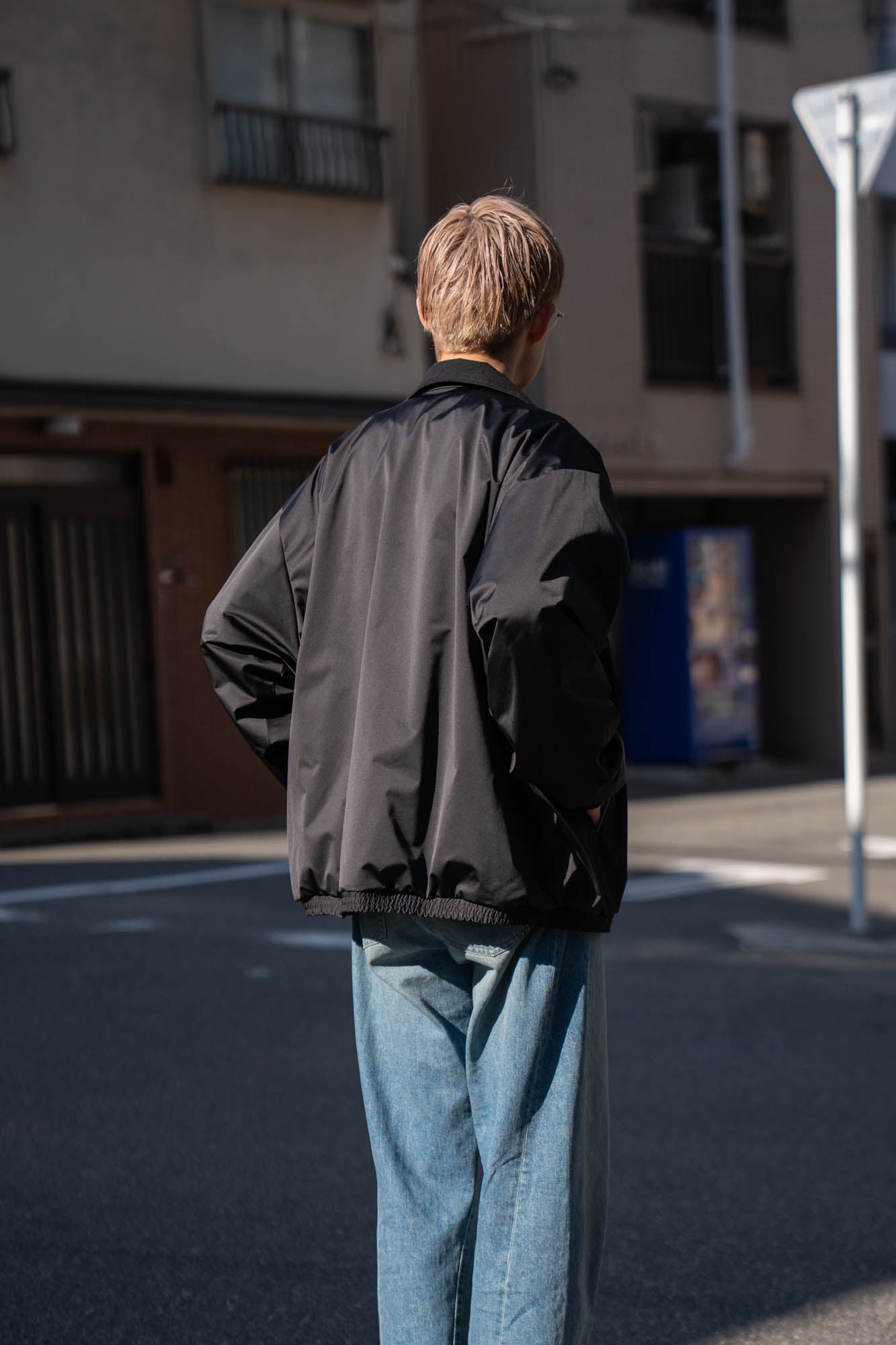 SILK-BACK STAND COLLAR ZIP JACKET(ST.1378)