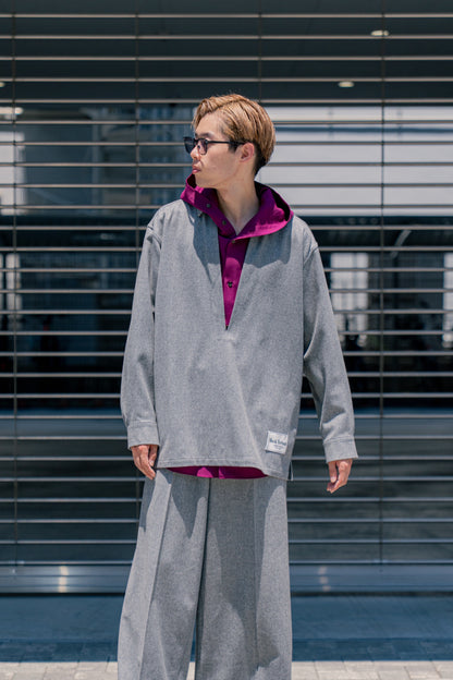 WOOL FRANNEL SKIPPER SHIRT