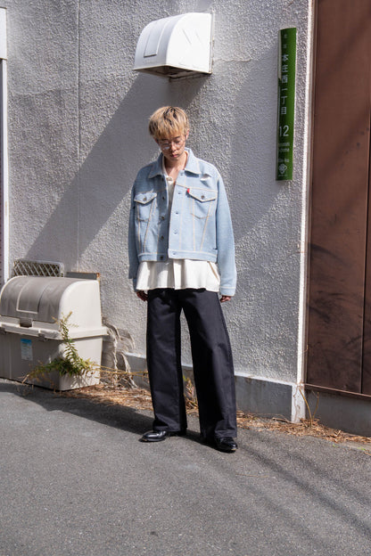 Knitted Denim Jacket with Hand Stitching