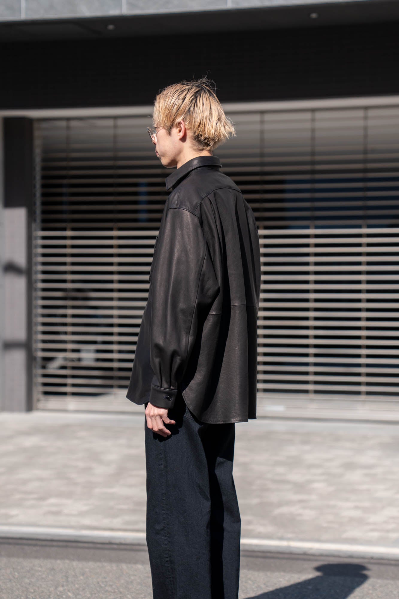 Cow Leather Wide Shirt