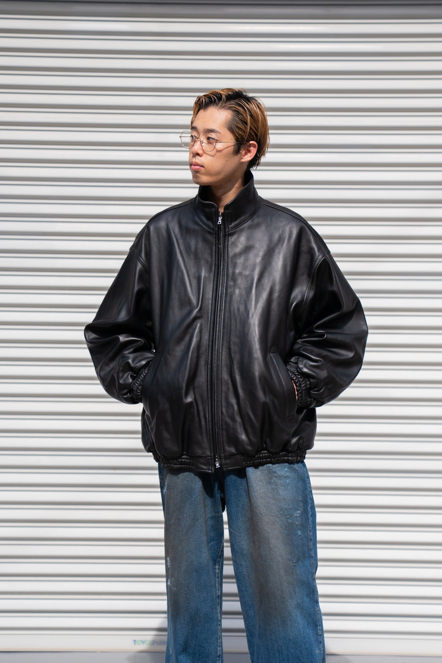 SHEEP LEATHER STAND COLLAR JACKET(ST.1220)