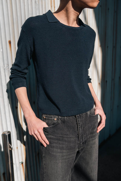 Roll Up Patched Knit in Marcerized Cotton