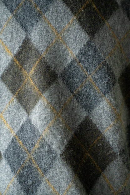 FINE WOOL ARGYLE KNIT CREW NECK LS(ST.1649)