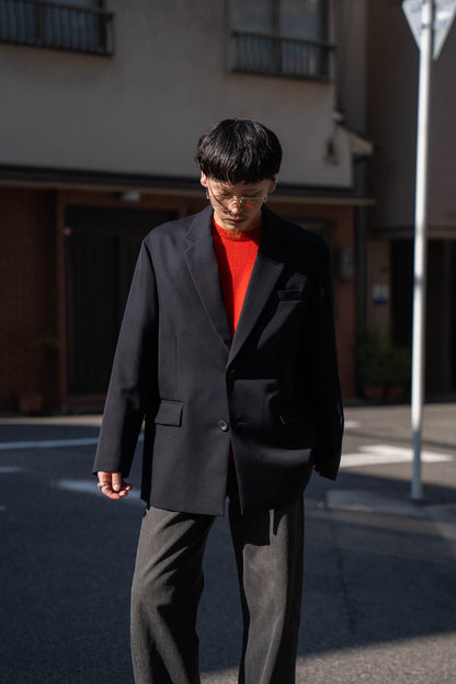 WOOL KERSEY OVERSIZED SINGLE BREASTED JACKET(ST.1413)