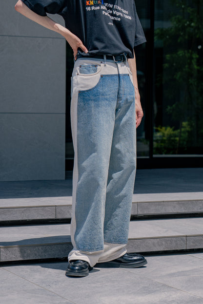 Denim patched swat pants