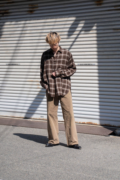 LY/VIS CHECK OVERSIZED LS SHIRT(ST.1461)