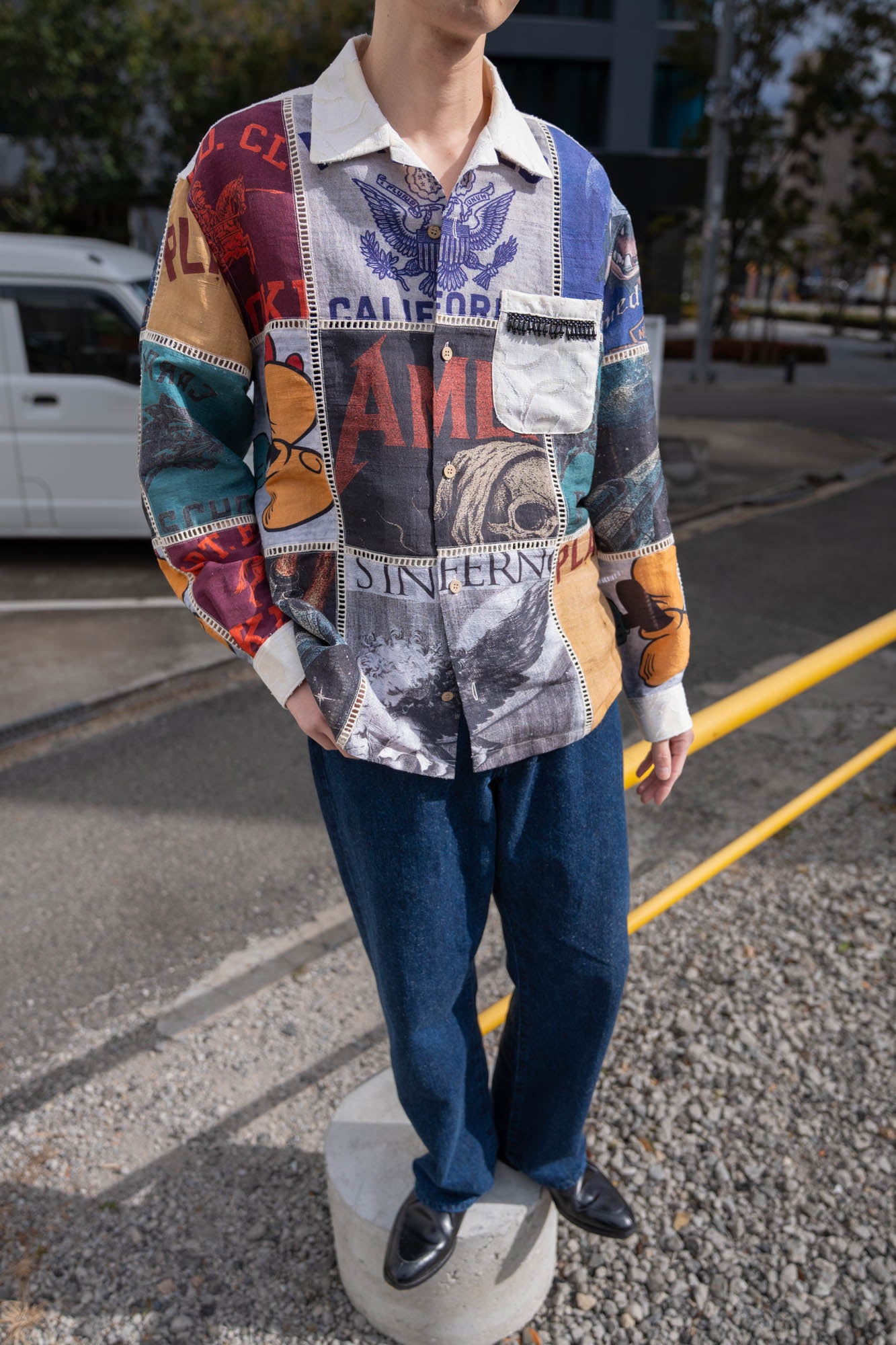 Patchworked Silk Shirt