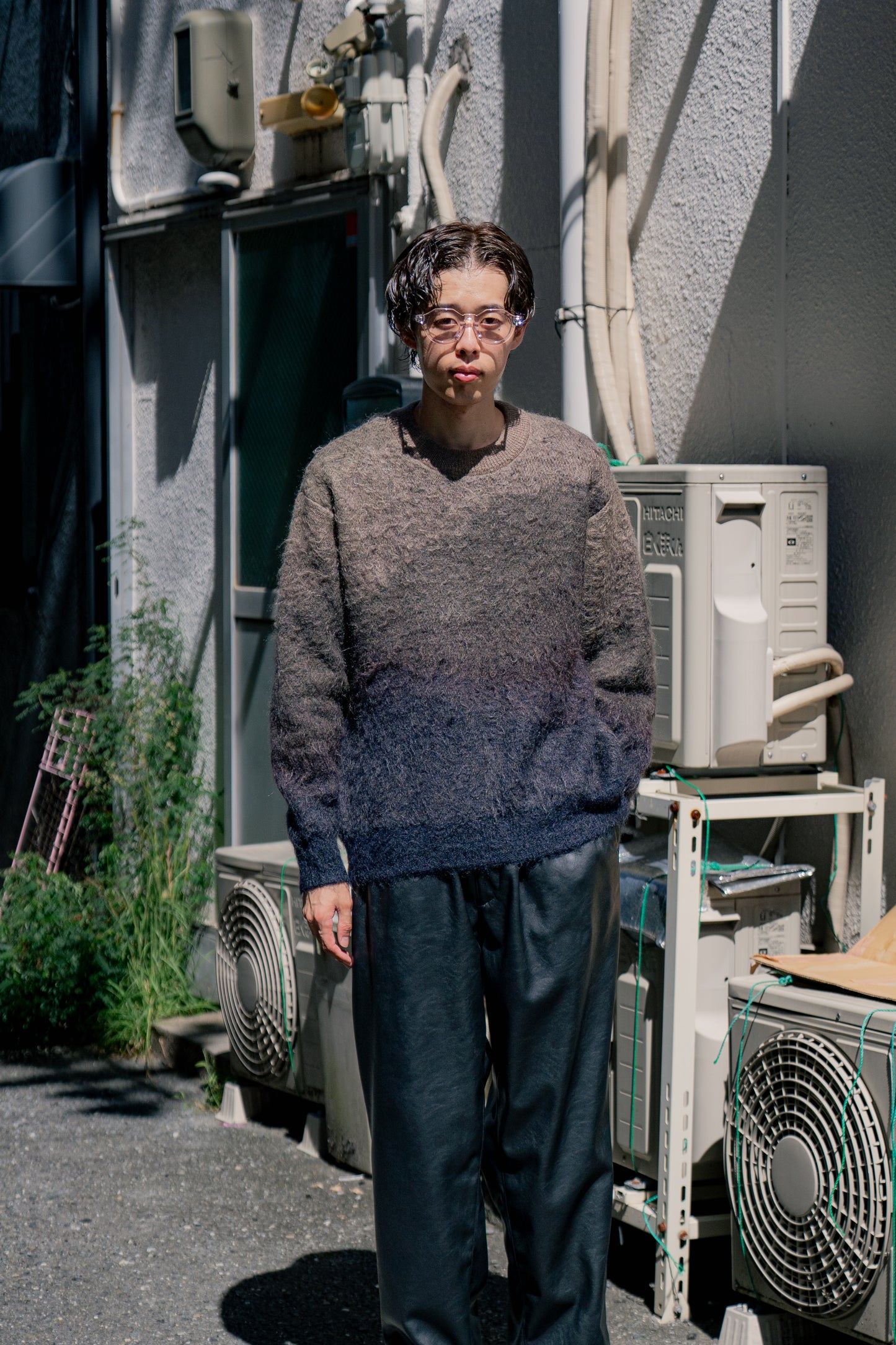 GRADATION MOHAIR KNIT LS