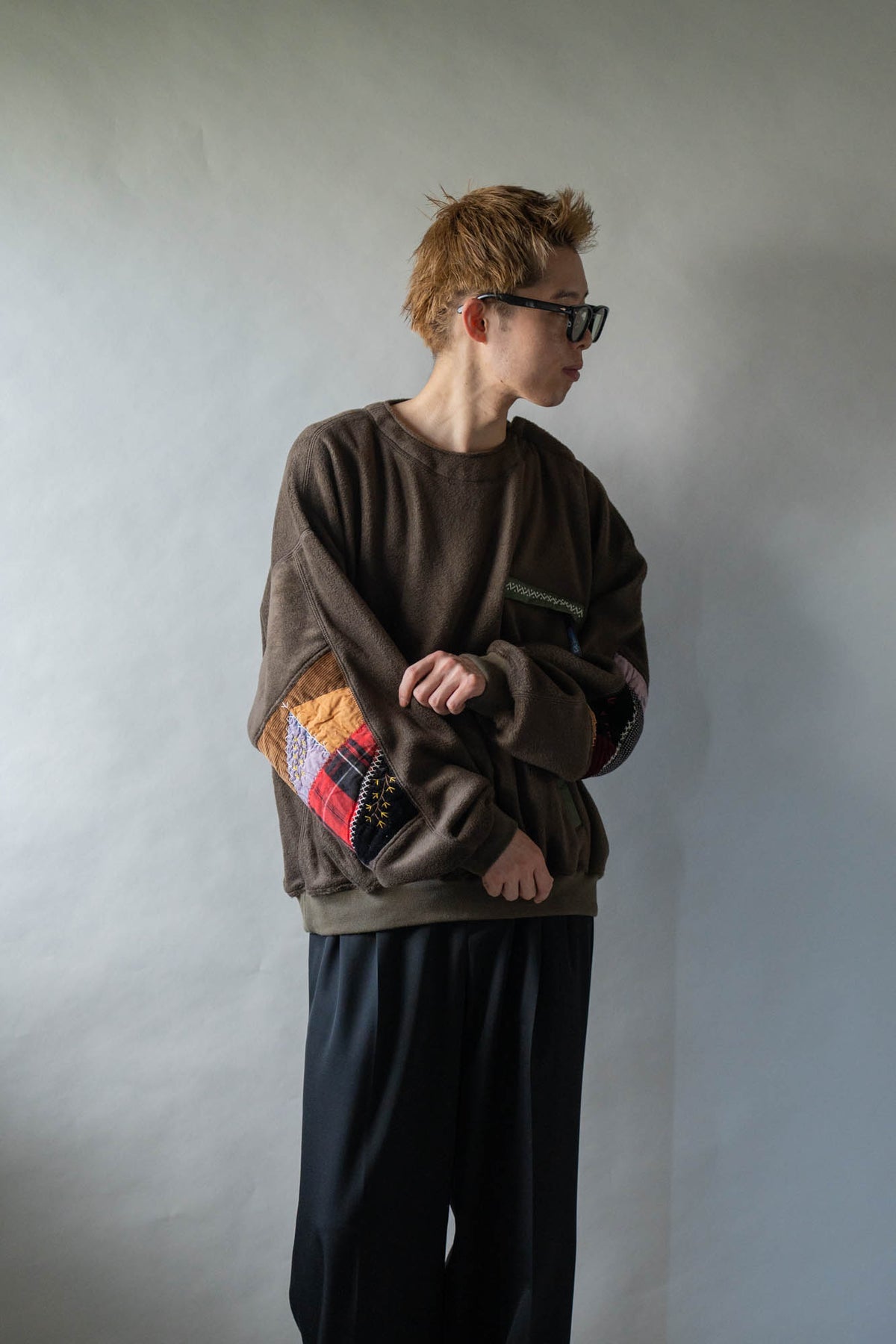 Quilt fleece pullover