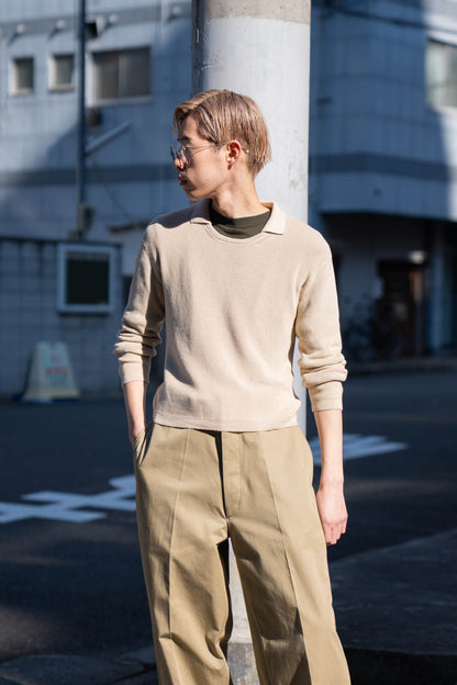 Roll Up Patched Knit in Marcerized Cotton