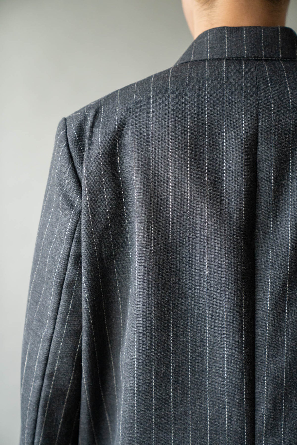 Double-Breasted Jacket in Wool Pinstripe