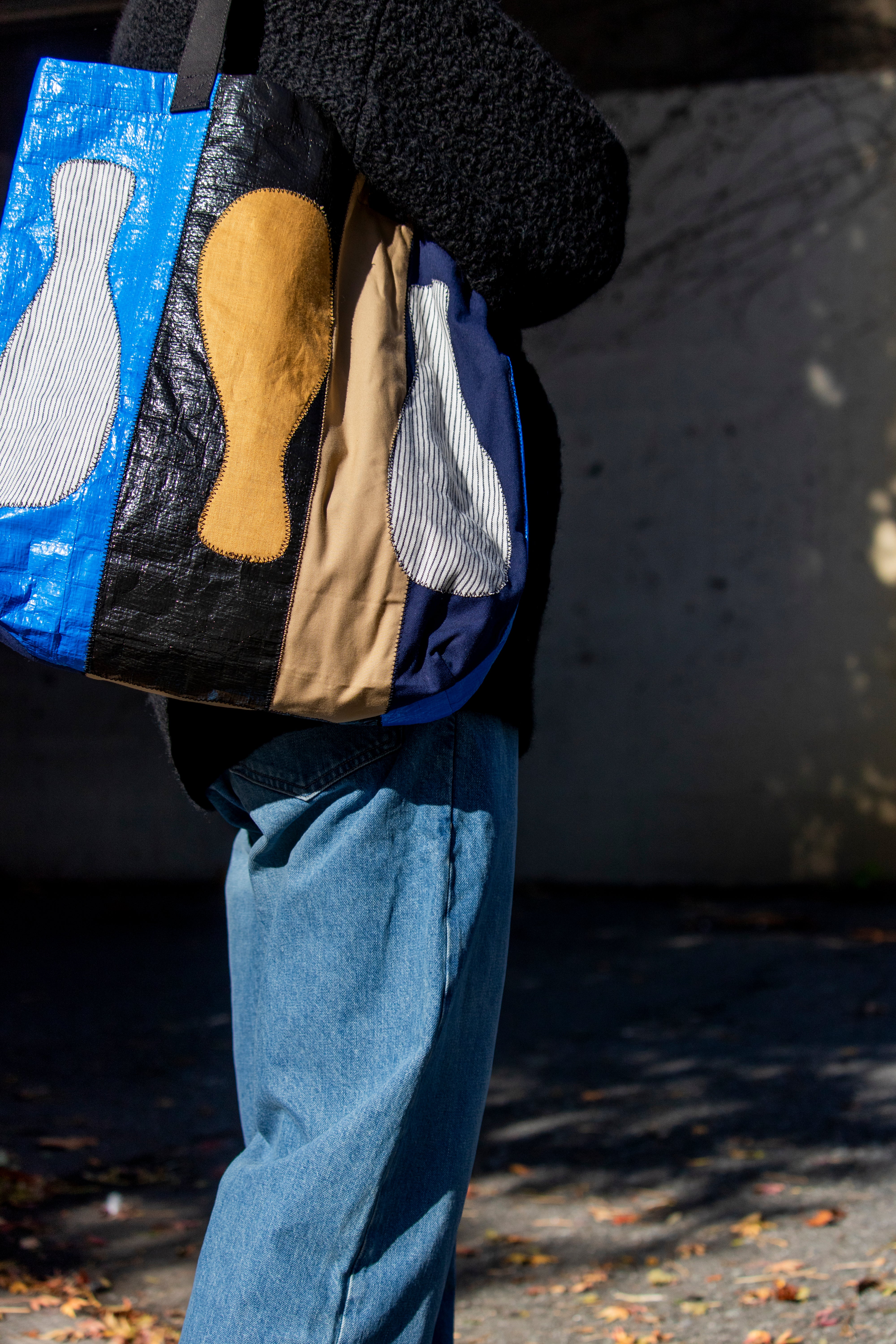 Color-block vinyl tote bag – sign | サイン