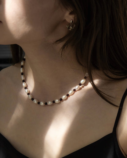 「주문 제작」 NOIR DEW PEARL NECKLACE