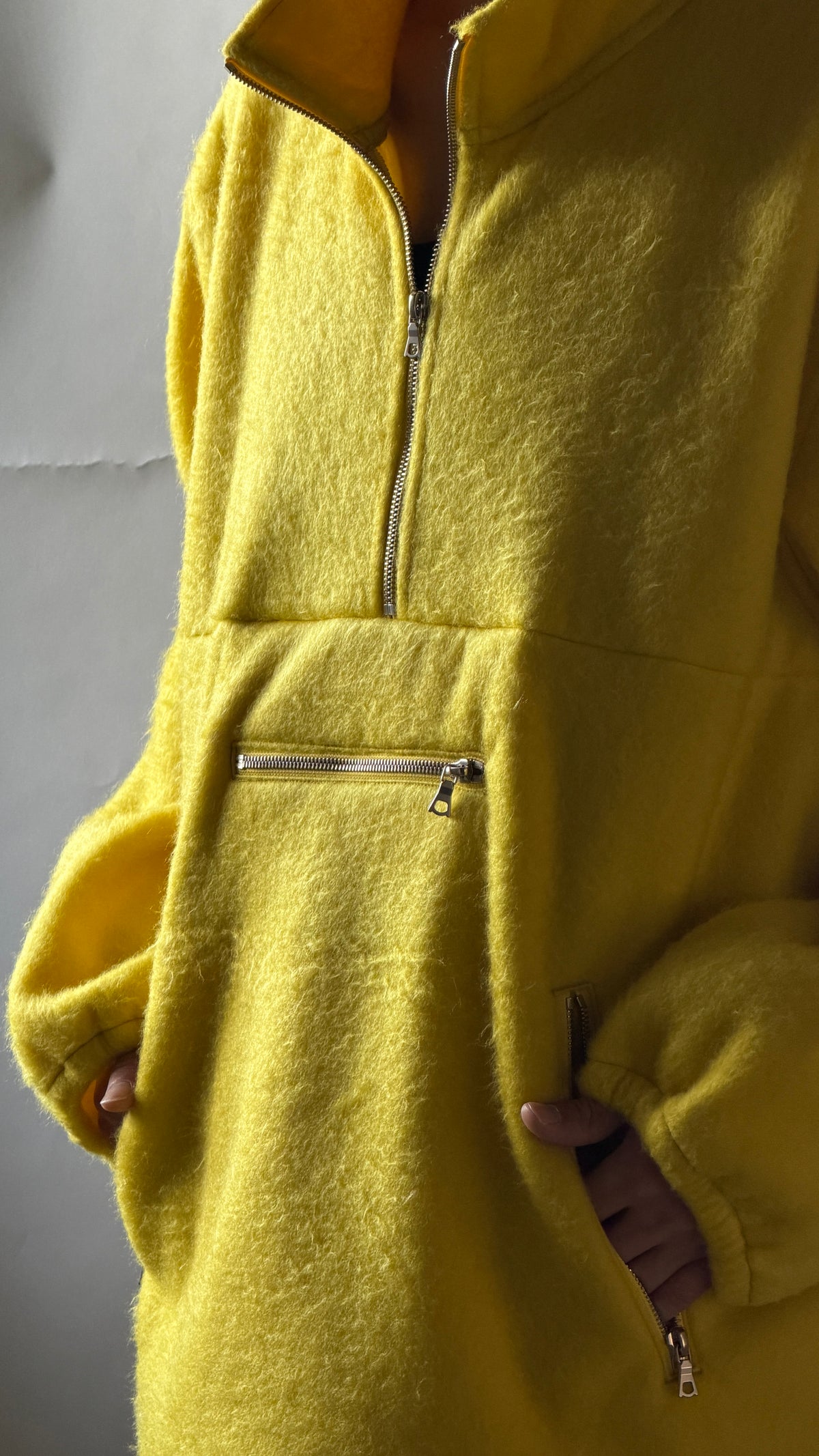 Pe/Alpaca Fleece Half-zip P/O